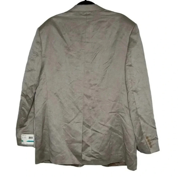 Perry Ellis 46R khaki tan blazer 55% linen 45% tencel NEW - Picture 3 of 6